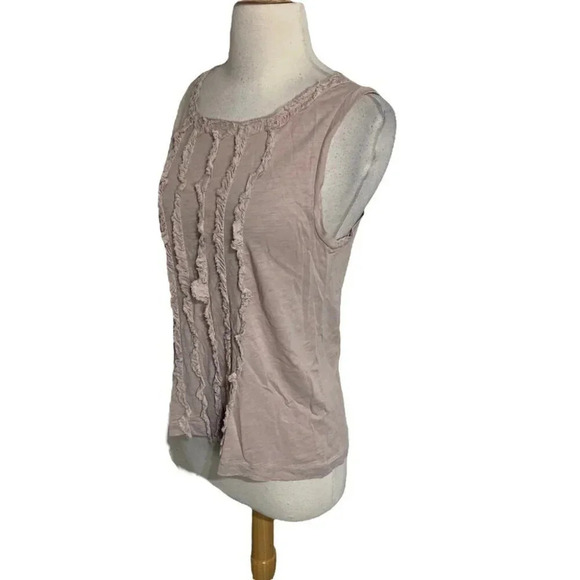 J. Crew S boho‎ pink cotton ruffle front tank - Picture 1 of 4